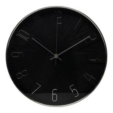 Imagem de Relógio de Parede Wolff Modern de Plástico Preto