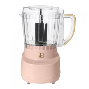 Imagem de Processador de alimentos mini 3 xícaras com tigela de vidro rose, 250W e modos picar/purê, 110V