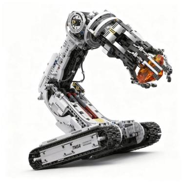 Imagem de Kit STEM Braço Robótico Sobre Esteiras UNCLE BRICK com 1468 Peças, Controle Remoto e AP...