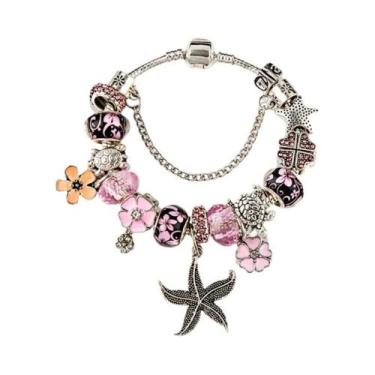 Imagem de Pulseira De Cristal Murano Azul Com Charme De Golfinho Para Mulheres, 