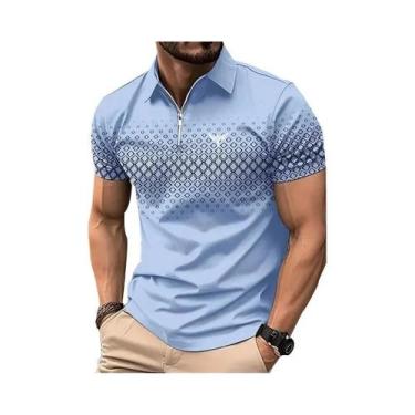 Imagem de Camisa Polo Masculina De Secagem Rápida Em Poliéster Com Estampa, Casu