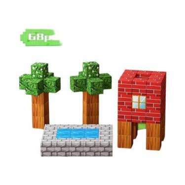 Imagem de Conjunto De Blocos Magnéticos Para Meninas 100 Peças Mundo Da Mineraçã