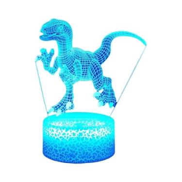 Imagem de Luz Noturna 3D De Dinossauro Para Crianças, Decoração De Quarto, Lâmpa