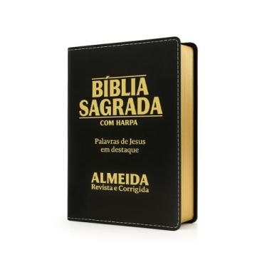 Imagem de Biblia Sagrada Letra Grande - Luxo - Preta - C/ Harpa Cristã - Rei Das