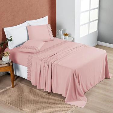 Imagem de Jogo Lençol Solteiro Box Bordado 200 Fios 3 Peças Nobless - Bia Enxova