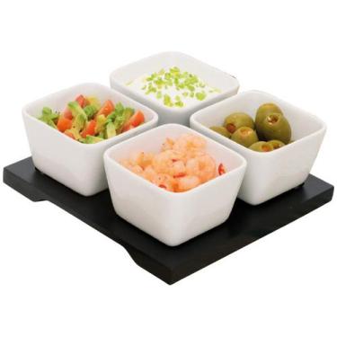 Imagem de Petisqueira Porcelana Quadrado 5 Peças Hauskraft - PCLN-031