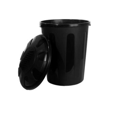 Imagem de Lixeira Grande com Tampa - Preta - 25L - Unidade - GIOTTO