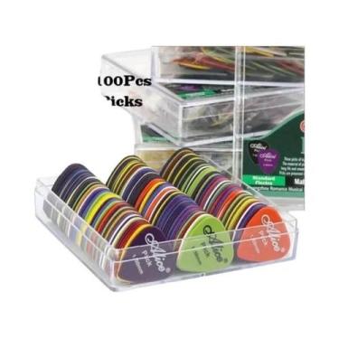 Imagem de Palhetas De Guitarra Multicoloridas 50 100 Peças Misturadas Em Plástic