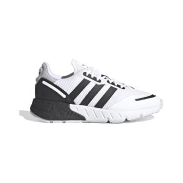 Imagem de adidas Originals Tênis infantil unissex Zx 1k Boost, Branco/Preto/Prata Halo, 17