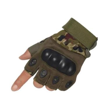 Imagem de Luvas Táticas Para Atividades Ao Ar Livre, Meio Dedo, Resistentes Ao D