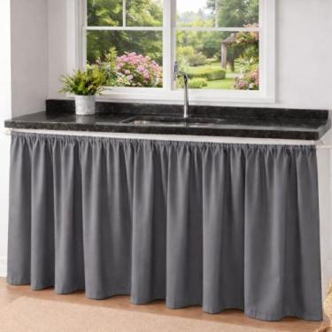 Imagem de Cortina De Pia para Cozinha Oxford Decorativa 2.80m x 0,80cm ou 1.40m 