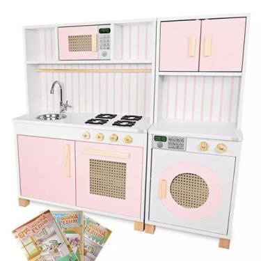 Imagem de Cozinha Infantil Retro e Máquina de Lavar Infantil Kit Livro Educativo