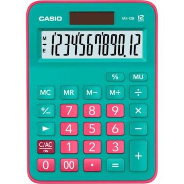 Imagem de Calculadora De Mesa Casio Mx-12b-gnrd 12 Dígitos Rosa/verde