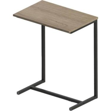 Imagem de Mesa de Apoio F002 Retangular Madeira MDP-FF 55CM Preto, Mel