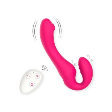 Imagem de Vibrador Strapless strap-on Roma-S em Silicone e ABS 19,5X3,7CM com 10 Modos de Vibração e Pulsação à Prova d’água