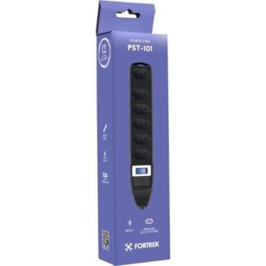 Imagem de Filtro De Linha Com 6 Tomadas 1m Pst101 Preto Fortrek