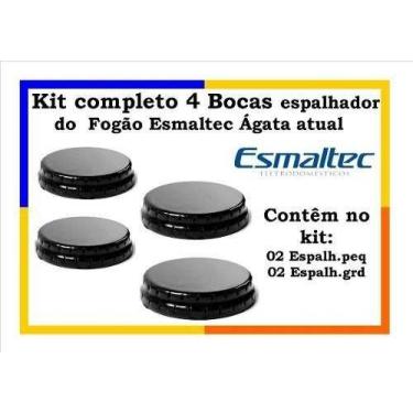 Imagem de Kit boca de fogão esmaltec com aba novo 2peq e 2gr 4 peças - Paralelo