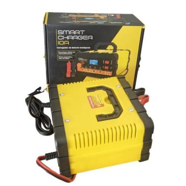 Imagem de Carregador Bateria Automotiva 12v 24v 10ah Nobreak Caminhão Trator Máq
