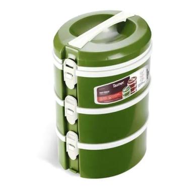 Imagem de Conjunto 3 Prato Térmico Marmita Refeição Almoço Marmitex Comida - Tau