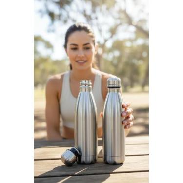 Imagem de 2x Garrafa Térmica Inox 1L: Gelada 24h, Quente 12h - Congratulations S