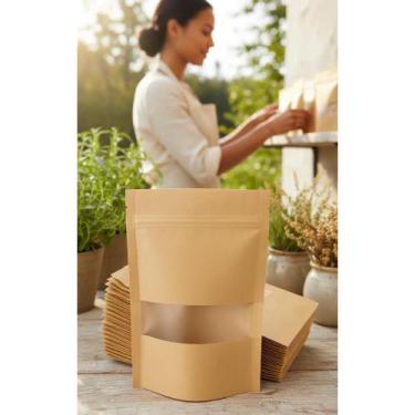 Imagem de Saco Kraft Ziplock c/ Visor 9x14cm - Exiba e Preserve! - Congratulatio
