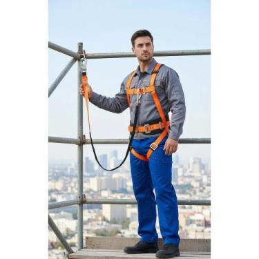 Imagem de 2x Cinto e Talabarte Posicionamento Laranja Ajustável 1.4m - Congratul