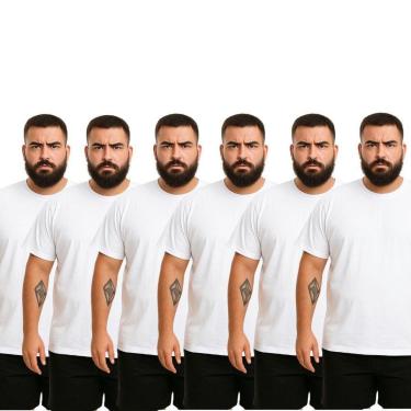 Imagem de Kit 6 Camisetas Masculina Plus Size Camisa Algodão Premium-Masculino