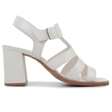 Imagem de Sandália Feminina Cravo e Canela Couro Off White - 1882-Feminino