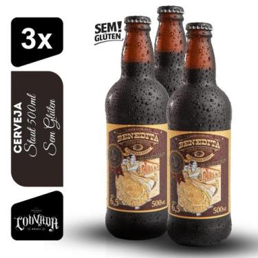 Imagem de Cerveja Stout Benedita Cervejaria Louvada 500ml Kit 3 unidades Sem Glú