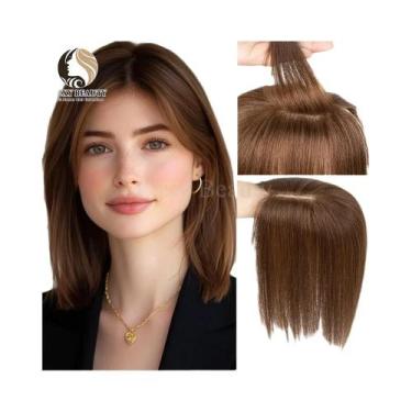 Imagem de Apliques De Cabelo Humano Castanho Para Mulheres, 100% Naturais, Com C