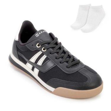 Imagem de Tênis Casual Ramarim e Meia RM25-25961, 38, Preto, Bege