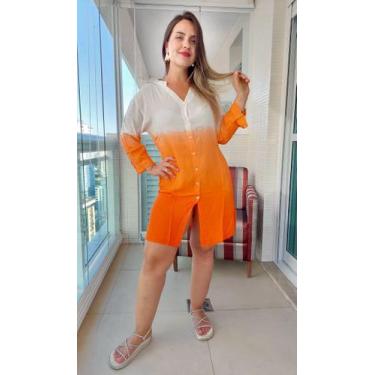 Imagem de Vestido Chemise Camisão c/ Cordão de Ajuste Indiano Manga Longa - Cod.