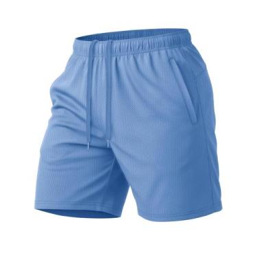 Imagem de Shorts MAGCOMSEN masculinos para treino e corrida, atléticos, azul cla