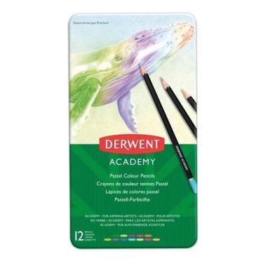 Imagem de Lápis de Cor Academy Pastel 12 Cores - Derwent - Tendtudo