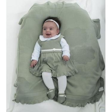 Imagem de Conjunto Saída Maternidade Em Tricot E Crochê Menina Vestido Meia Calç