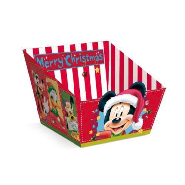 Imagem de CESTA QUADRADA NATAL DISNEY P 6x6x6 PT C/10 UN CROMUS EMBALAGEM