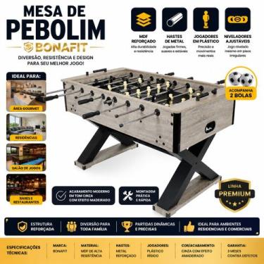 Imagem de Mesa De Pebolim Profissional Totó Passante Com Bonecos Polietileno - A