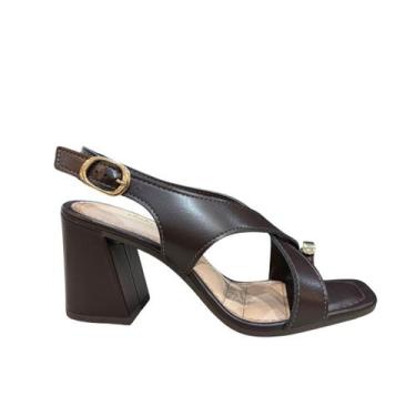 Imagem de Sandália Dakota Y9152 Feminina Salto Grosso 7cm Ristretto, 35, Ristret