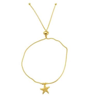 Imagem de Tornozeleira ajustavel estrela do mar banhada a ouro 18k - DELLA FIORI