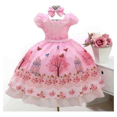Imagem de Vestido Luxo Infantil Tema Jardim Encantado Das Borboletas - Pingo De 