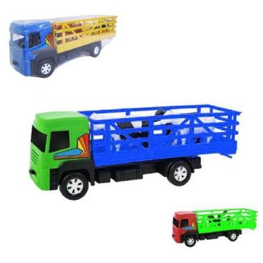 Imagem de Caminhao Boiadeiro Roda Livre Colors com 4 Animais 29x10,5x8,5cm - Div