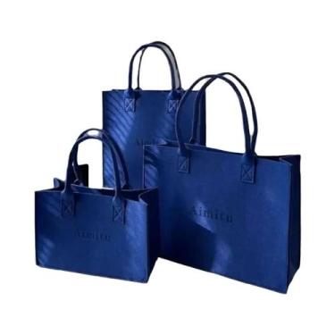 Imagem de Bolsa De Ombro Feminina De Feltro Simples Em Cores Sólidas Grande Capa