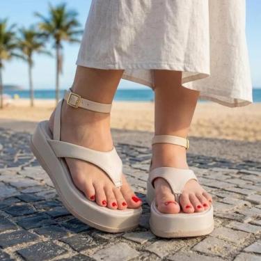Imagem de Papete Feminina Flatform Napa Soft Confortável Fivela Solado Macio - L