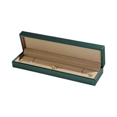 Imagem de Caixa De Joias De Couro PU Verde Dourado De Alta Qualidade Para Anéis,