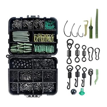 Imagem de 420x Equipamento de pesca de carpa, antimangas, para parar, contas de cobre, giratórias, pesca de costa #6/8/10 anzóis equipamento pescador