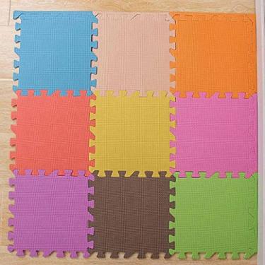 Imagem de Kit 12 Tapetes Tatames Coloridos Eva 50 X 50 X 1cm Com Borda VV/VM/AR/AM