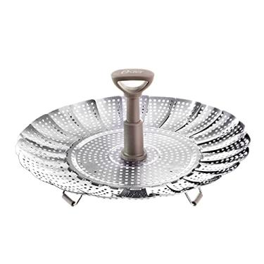 Imagem de OSTER Escorredor de Alimentos Retrátil Bluemarine - Multifuncional para Macarrão, Massas, Legumes e Verduras, Alças para Cozimento a Vapor - Aço Inox