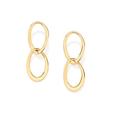 Imagem de Brinco Rommanel 526798 Elos Ovais Banhado Ouro 18k Original