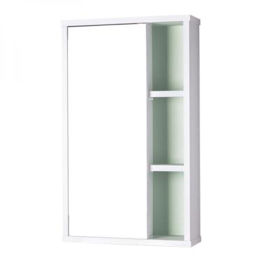Imagem de Espelho para Banheiro com Armário Branco e Verde 69 x 42cm