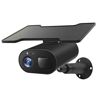 Imagem de AAFLY Câmera de segurança externa sem fio alimentada por bateria solar WiFi doméstico 1080p câmera IP à prova d'água com detecção de movimento PIR, visão noturna, áudio bidirecional, visão ampla de 166°, suporte Alexa e Google